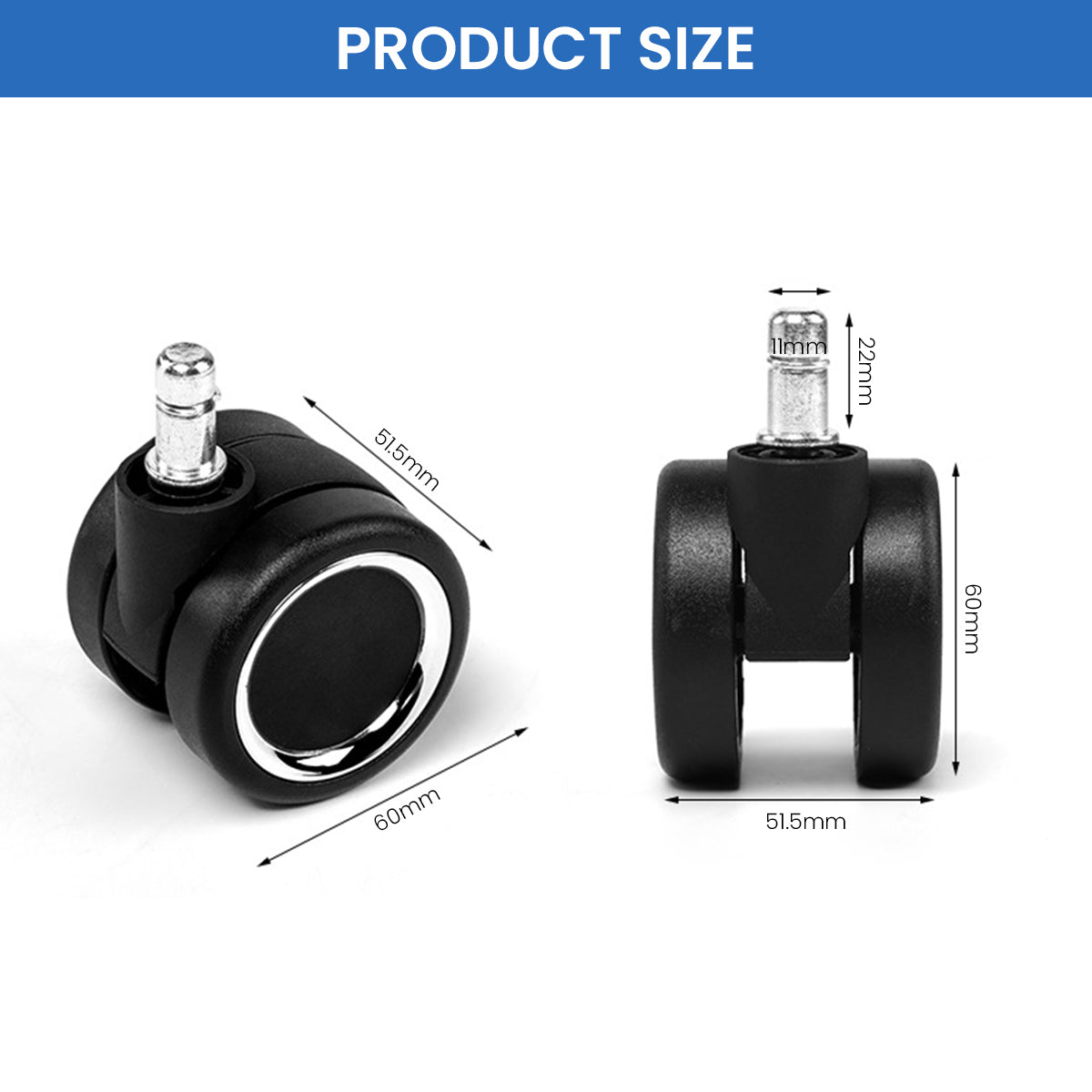 HASTHIP 5Pcs 2 Inch Office Chair Caster Wheels Replacement, Heavy Duty Caster Wheels for Office & Gaming Chairs, Support 550lbs, Mute Rubber Chair Casters for Hardwood Floors and Carpet HASTHIP 5Pcs 2 Inch Office Chair Caster Wheels Replacement, Heavy Duty Caster Wheels for Office & Gaming Chairs, Support 550lbs, Mute Rubber Chair Casters for Hardwood Floors and Carpet